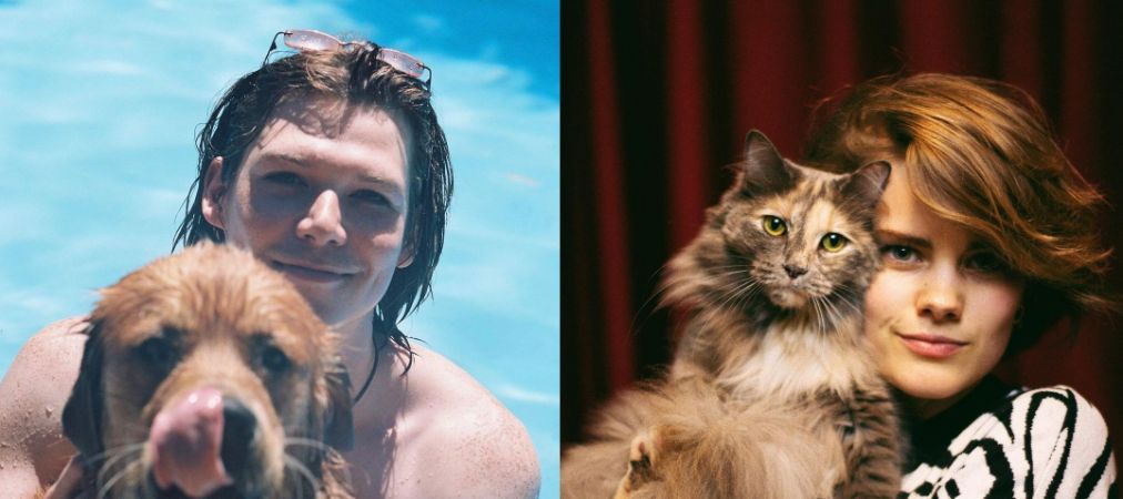 A picture of Elizabeth Cullen with her brother Julian Cullen with the family pets.